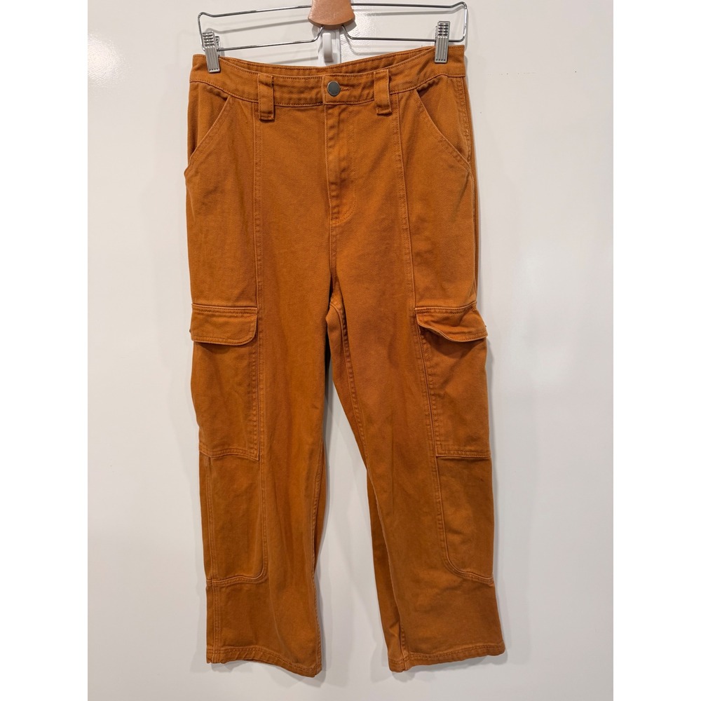 Billabong Womens Cargo Pants Burnt Orange Cotton Twill Utility Trousers Size 29